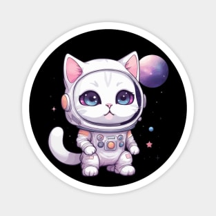 Kawaii Astronaut Cat in Space Magnet